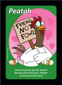 Peatah, a Rooster used to play the game Oh Cluck!