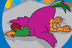Take A Dive, art by Raymond Warren, for the Foolish Media Game Oh Cluck!