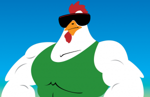 Schwartz, one of the Roosters competing in the barnyard brawl known as Oh Cluck!