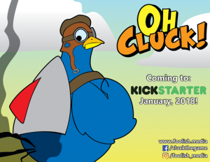One of 4 Promotional Postcards for Oh Cluck! Available at Con on the Cob!