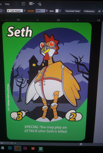 Ray, putting the final touches on a card in Illustrator.