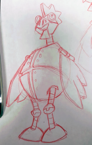 First sketch of Seth, a Stretch Goal in the Kickstarter Campaign