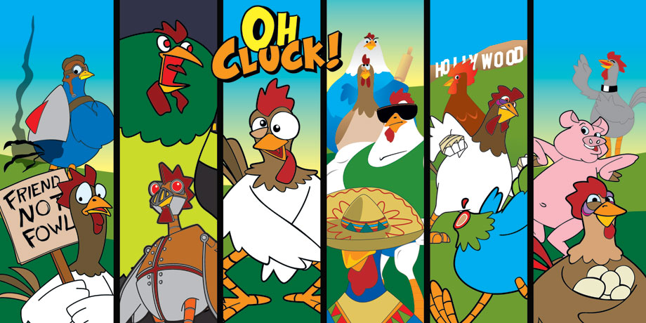The Print we gave away for playtesting Cluck! at Con on the Cob!