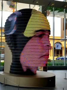 Jeff Bookman using the interactive Exhibit