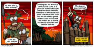 Somewhere, a tribe of hunters await a great beast, in masks of their chief.