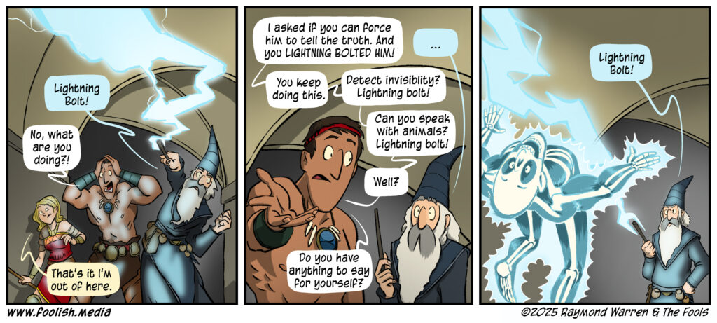 The Wizard seems to only know 2 words? I don't think this is a "I Am Groot" moment, but there is definitely a disagreement between the two. 